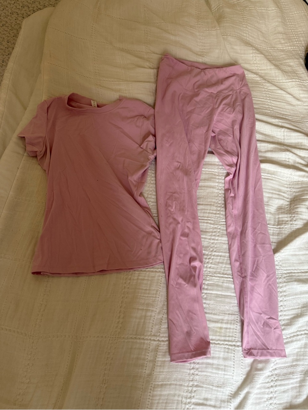 Women's Lightweight Sleep Tee & Legging Set - Dusty Rose